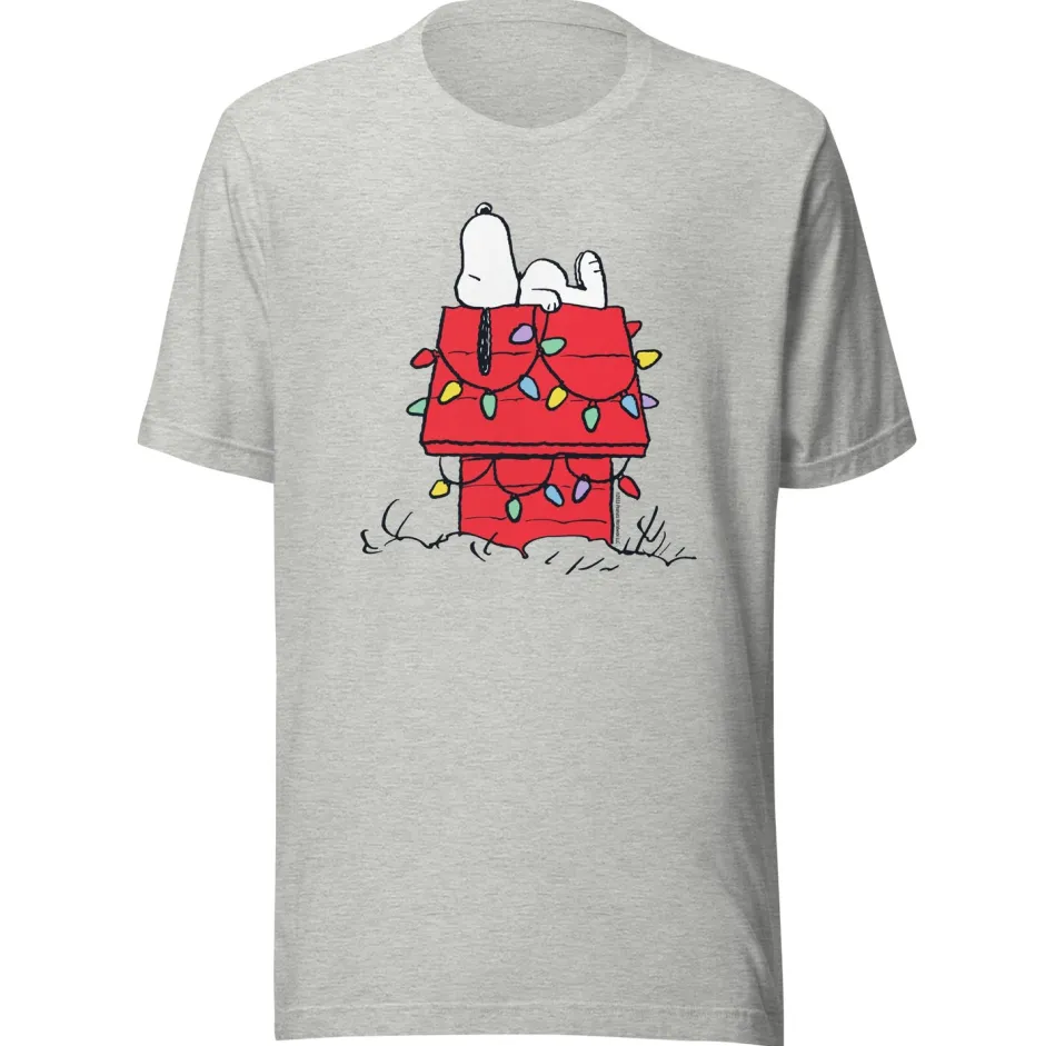 New Snoopy House with Lights Adult T-Shirt Snoopy | T-Shirts