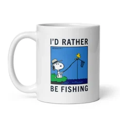 Best Snoopy I'd Rather Be Fishing Mug Mugs