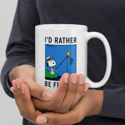 Best Snoopy I'd Rather Be Fishing Mug Mugs