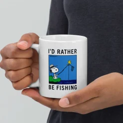 Best Snoopy I'd Rather Be Fishing Mug Mugs