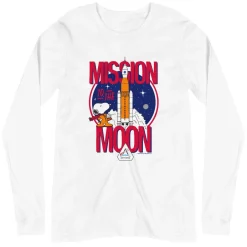 Discount Snoopy Mission To The Moon Adult Long Sleeve T-Shirt Snoopy | Long Sleeve T-Shirts