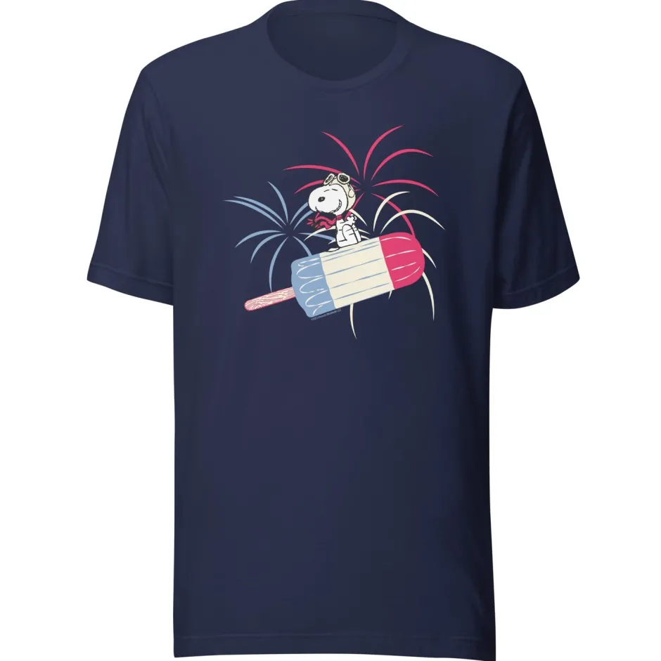 Outlet Snoopy Popsicle and Fireworks Adult T-Shirt T-Shirts