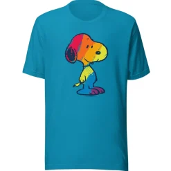 New Snoopy Rainbow Colored Adult T-Shirt Snoopy | T-Shirts