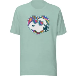 Hot Snoopy Rainbow Heart Adult T-Shirt Adult Short Sleeve T-Shirt Snoopy | T-Shirts