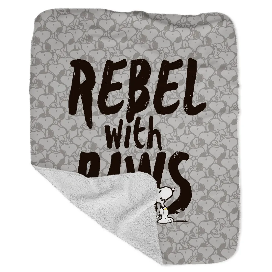 Sale Snoopy Rebel With Paws Sherpa Blanket Snoopy | Blankets & Pillows