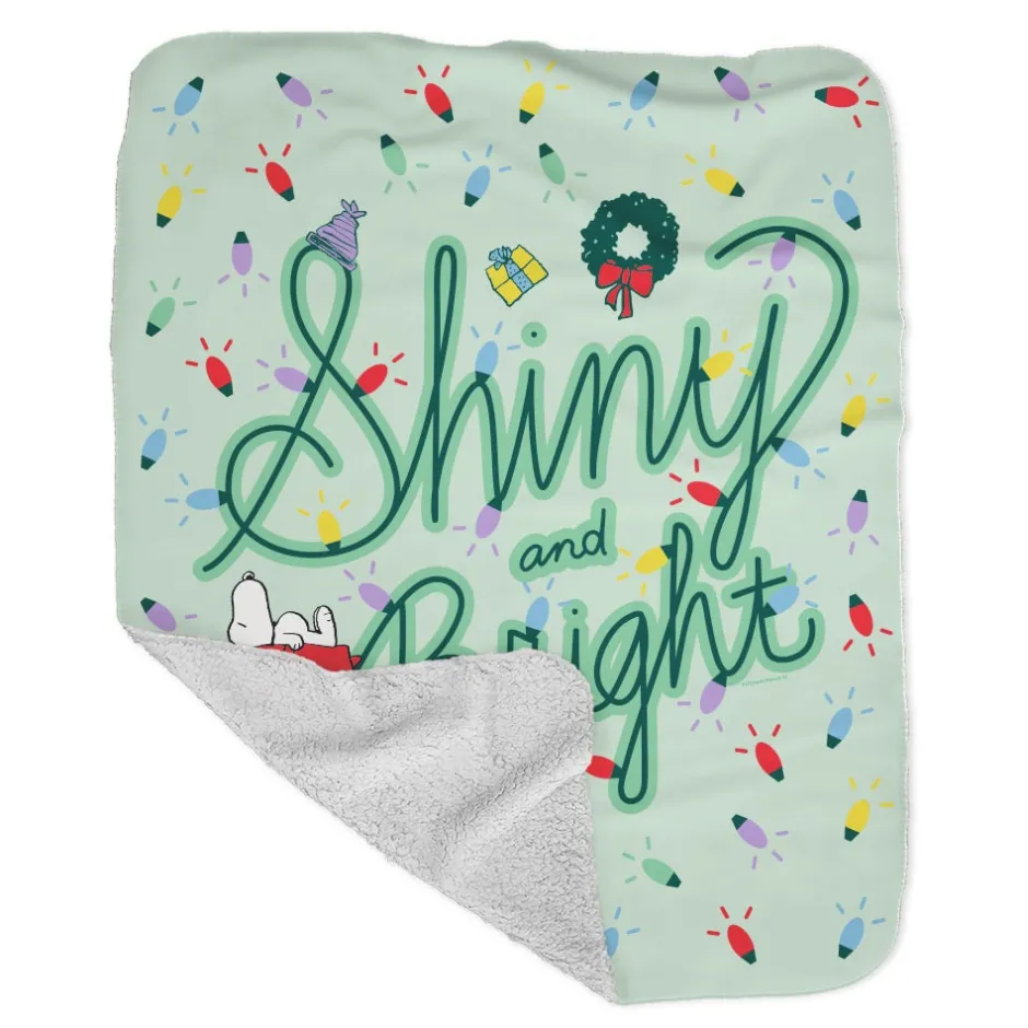 Clearance Snoopy Shiny and Bright Sherpa Blanket Blankets & Pillows
