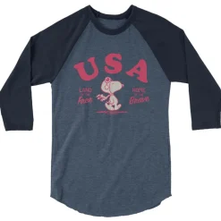 Fashion Snoopy USA ¾ Sleeve Raglan Shirt Snoopy