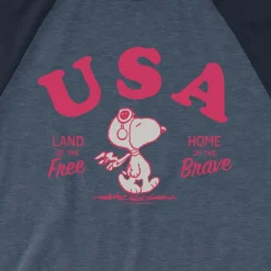 Fashion Snoopy USA ¾ Sleeve Raglan Shirt Snoopy