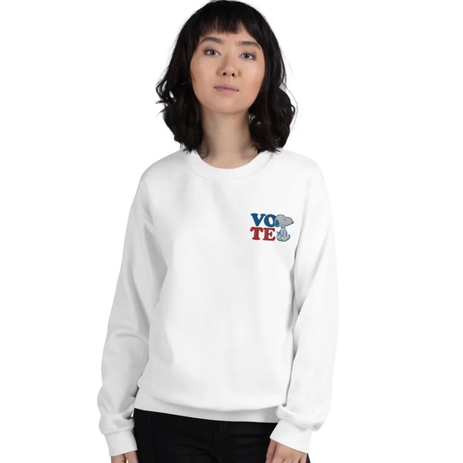 New Snoopy Vote Embroidered Adult Sweatshirt Snoopy | Hoodies & Sweatshirts