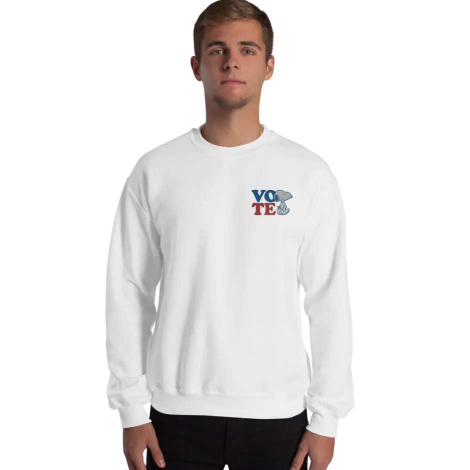 New Snoopy Vote Embroidered Adult Sweatshirt Snoopy | Hoodies & Sweatshirts