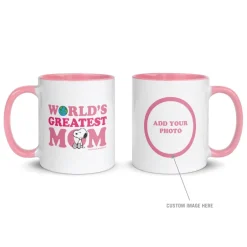 New Snoopy World's Greatest Mom Personalized Two Tone Mug Snoopy | Mugs