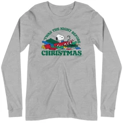 Sale 'Twas The Night Before Christmas Adult Long Sleeve T-Shirt Snoopy | Long Sleeve T-Shirts