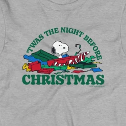 Sale 'Twas The Night Before Christmas Adult Long Sleeve T-Shirt Snoopy | Long Sleeve T-Shirts