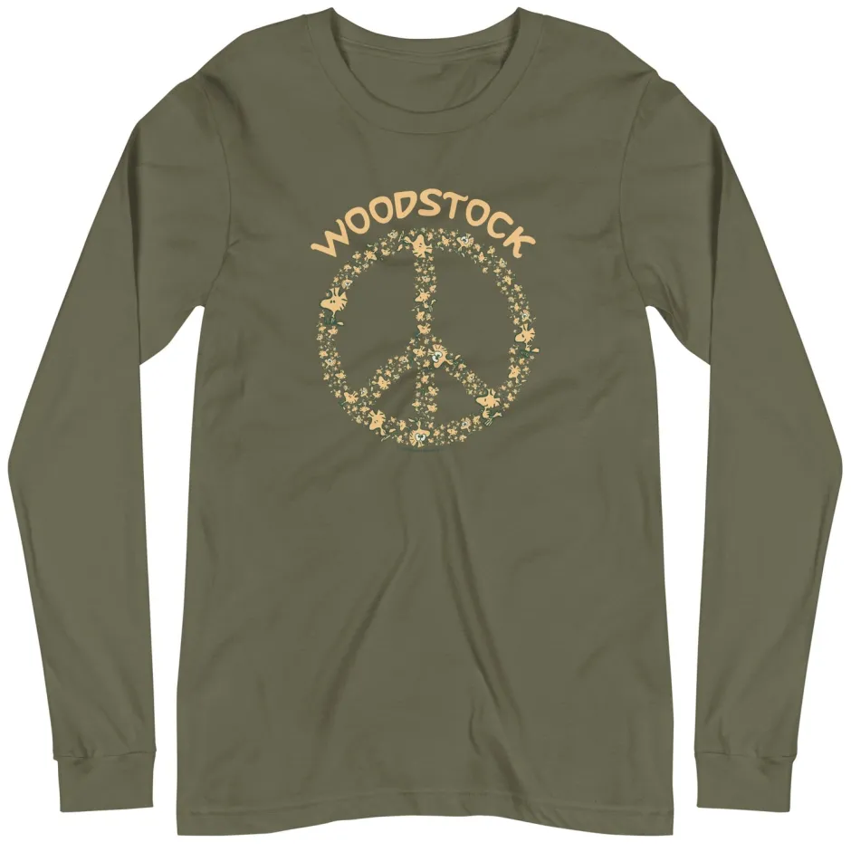 Outlet Woodstock Peace Adult Long Sleeve T-Shirt Woodstock | Long Sleeve T-Shirts
