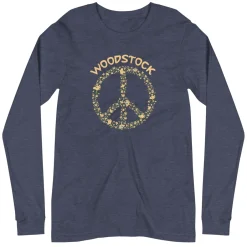 Outlet Woodstock Peace Adult Long Sleeve T-Shirt Woodstock | Long Sleeve T-Shirts